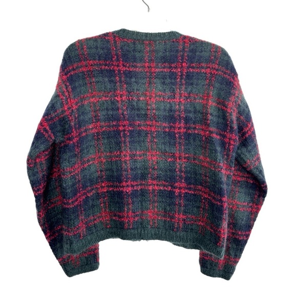 Vintage Paul Harris Mohair Blend Cardigan Sweater Plaid Womens Medium 90's  Y2K - Picture 6 of 12